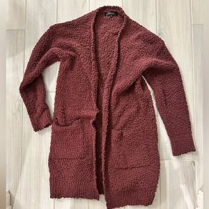 Zesica Brand Maroon Size Small Popcorn Cardigan